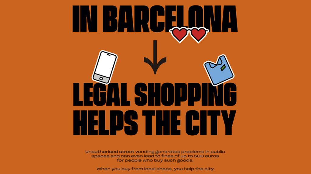 Poster of the campaign 'Legal shopping,' launched by Barcelona local government on August 2, 2019 (Ajuntament de Barcelona)